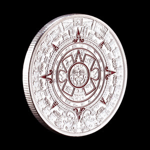Gümüş kaplama Maya takvim sikke Maya uygarlık hatıra sikke tahsil hatıra madalya sanat dekorasyon için - Product Image 2