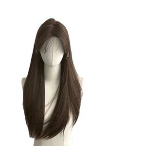 วิกผมยาวตรงสำหรับผู้หญิง Tianxuan Nanxiang พร้อมผมม้าปัดข้าง  แบบมีเชือกผูกด้านหน้า  ไรผมดูเป็นธรรมชาติ  แบบเต็มศีรษะ - Product Image 1