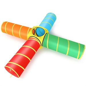 Tente de jeu pliable multicolore 4 voies facile à monter, tunnel de jeu pour enfants en polyester, jouet sportif - Product Image 1