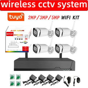 Tuya Wireless <b>Cctv</b> System 4 Channel 2Mp 3Mp 5Mp <b>Wifi</b> Kit Full Color Ip <b>Camera</b> Surveillance Kit - Product Image 1