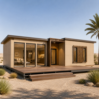 Villa modulaire préfabriquée en acier léger de style moyen-oriental moderne avec écrans décoratifs pour projets hôteliers et résidentiels