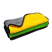 Serviette de lavage auto en microfibre 40x40cm, double face, en polaire corail, 600gsm, pour séchage et nettoyage de voiture, vente en gros