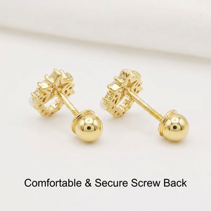 Boucles <span class=keywords><strong>d</strong></span>'oreilles de luxe plaquées <span class=keywords><strong>or</strong></span> 14 carats avec fleurs en CZ et perles, fermoir à vis sécurisé, en cuivre écologique, bijoux de mariage pour mariée, vente en gros <span class=keywords><strong>d</strong></span>'usine - Product Image 4