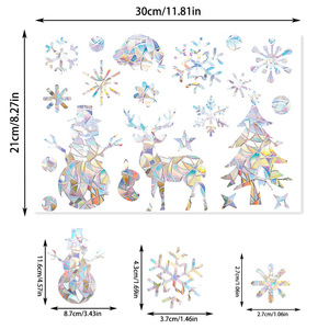 New cầu vồng trang trí clings illusionary Laser electrostatics cá nhân logo nhãn Frosted Glass cửa sổ dán chống thấm nước - Product Image 6