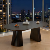 Table à feuilles rabattables extensible pour petits espaces, table de cuisine moderne en bois massif, 4-6 places, isolation thermique, finition villa