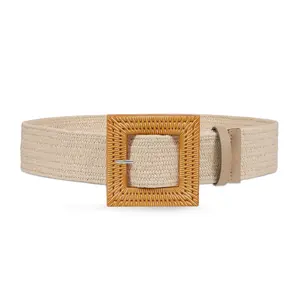 luxury Ladies Elastic Stretch Belt Girls Wide Waist Band Canvas Belt For Dress Eco- friendly