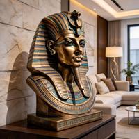BZY Statues de Pharaons Égyptiens Anciens en Bronze Grandes et Personnalisables pour l'Extérieur, Sculptures 3D Grandeur Nature en Fonte, Souvenirs à Vendre
