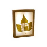 Cadre photo en verre double face, MDF, lumière LED intégrée, art mural 3D pour la décoration de la maison