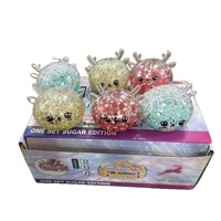 Jouet Squishy Renne de Noël avec Paillettes et Sequins, Jouet Anti-Stress à Presser, Boîte Mystère, Cadeau Promotionnel pour Fête d'Enfants