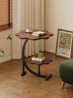 Table basse de chambre à coucher, étagère double niveau pour petit appartement, idéale pour salon, mobile et durable, style Mid-Century Modern