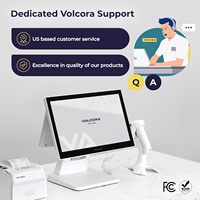 Торговый автомат Volcora для ресторанов, для малого бизнеса, Windows 11 Pro Core I5, 15,6 "11,6", двойной сенсорный экран белого цвета