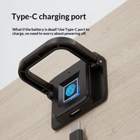 Serrure de tiroir intégrée à empreinte digitale, poignée intelligente sans clé pour armoire, serrure biométrique pour bureau, mobilier de type C en ABS