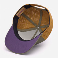 Casquette de baseball perforée au laser à séchage rapide avec logo en silicone et cordon, bicolore, respirante, pour sport de plein air, casquette de camionneur personnalisée, couvre-chef