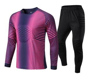 Uniforme de fútbol de diseño personalizado para portero adulto, camiseta de fútbol de manga larga, pantalones de protección de esponja, servicio OEM para nombre - Product Image 5