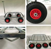 Chariot de transport robuste en métal à quatre roues pour cages de présentation canines, OEM