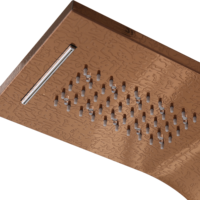 Panneau de douche thermostatique moderne LANO en acier inoxydable brossé avec double poignée et haut-parleur Bluetooth intégré pour salle de bain – Offre Spéciale