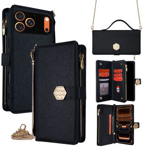 Étui de téléphone en cuir de luxe anti-chute avec porte-cartes magnétique et cordon pour Apple iPhone, Huawei, <span class=keywords><strong>Oppo</strong></span>, Vivo et Xiaomi - Product Image 1