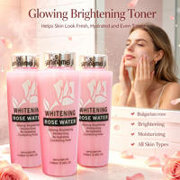 X Pure Organic Bulgarian Rose Water Toner Dengan Asam Hialuronat Perawatan Kulit Vegan untuk Kulit Kering Melembapkan Memutihkan Anti-Penuaan