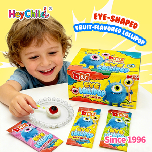 Caramelos al por Mayor, Personalizados con Etiqueta Privada, Piruletas <span class=keywords><strong>de</strong></span> Goma con Forma <span class=keywords><strong>de</strong></span> Ojo para Niños con Barra Luminosa, Divertidos y Espeluznantes, Dulces y Juguetes para Niños - Product Image 2