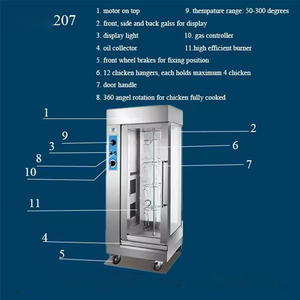 <span class=keywords><strong>Rôtissoire</strong></span> de <span class=keywords><strong>poulet</strong></span> à gaz de service professionnel en acier inoxydable avec roues <span class=keywords><strong>rôtissoire</strong></span> à porte en verre pour restaurant - Product Image 4