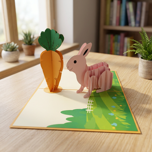 Jarrón 3D de Conejo Pop Vintage de Pascua, el Más Vendido al por Mayor, Artesanía de Papel, Regalos de Vietnam, Diseño Personalizado, Logotipo Personalizado, Naturaleza - Product Image 3