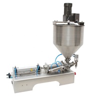 Offre Spéciale : Machine de remplissage pneumatique à piston en acier inoxydable 304 avec trémie de mélange chauffante pour crème, sauce et confiture