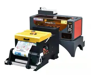 30cm XP600 Tinten strahl druck Großhandel Rolle zu Rolle A3 DTF Etiketten Drucker mit Shaker Powder Machine