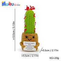 Plante en pot de cactus féerique au crochet faite à la main, décoration de bureau pour soutien émotionnel durable, cadeau, vente en gros, logo personnalisé, OEM, ODM