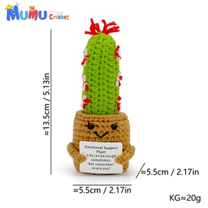 Planta de <span class=keywords><strong>Cactus</strong></span> de Ganchillo Hecha a Mano en Maceta, Decoración de Escritorio de Apoyo Emocional Duradero, Regalo, Venta al por Mayor, Logotipo Personalizado, OEM, ODM - Product Image 2