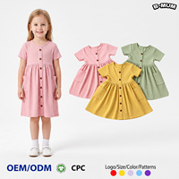 Robe pour bébé fille en coton gaufré de style cottage classique, tendance et virale, OEM ODM, 3-7 ans, respirante et mignonne, pour un usage quotidien