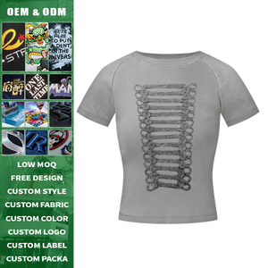 Camiseta Corta Ajustada Estilo Retro de 275g para Mujer, Top de Manga Corta Y2K Streetwear - Product Image 3