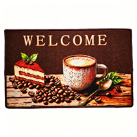 Tapis de cuisine moderne en polyester lavable, motif chef de dessin animé personnalisé en usine, imperméable, antidérapant, avec envers en PVC, résistant à l'huile et à séchage rapide