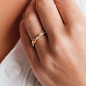 Anelli Minimalisti a Buon Prezzo per Donne in <span class=keywords><strong>Argento</strong></span> Sterling 925 Fede Nuziale Placcata Oro 18k per Donne - Product Image 5