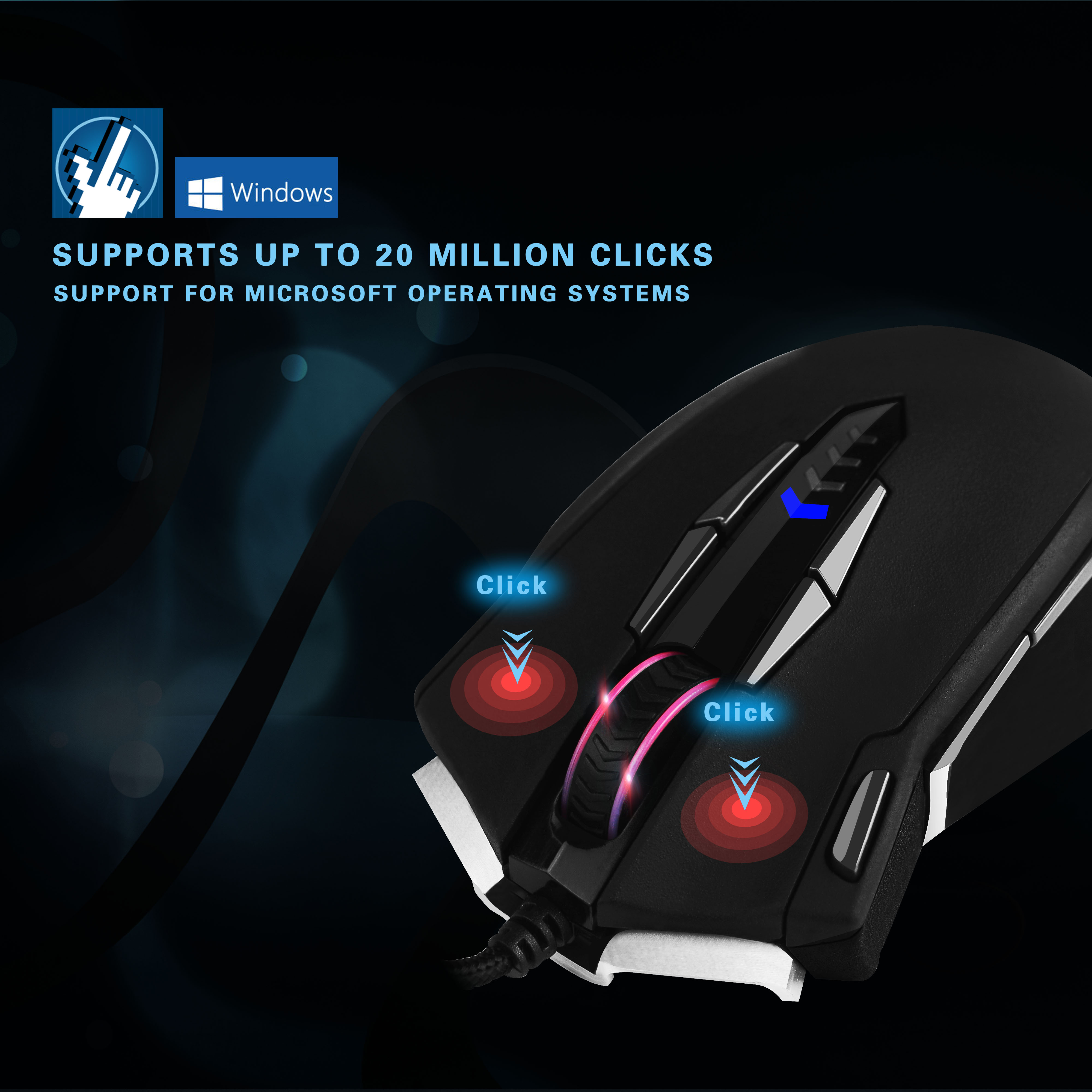 Z-7900 RGB 10000 DPI Gaming Mouse - Ergonomic & Programmable