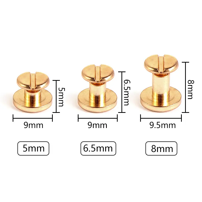 Factory Wholesale 3mm Chicago Screw Brass Rhinestone Screw Rivet For Leather bag Bookbinding