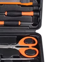 LEIGHLY Ensemble d'outils à main pour la maison, 9 pièces, kit de réparation portable, étui rigide, tournevis, testeur de tension, ciseaux, couteau utilitaire, bricolage