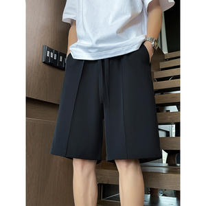 Pantalones Cortos de Traje Finos de Verano para <span class=keywords><strong>Hombre</strong></span>, Pantalones de Pierna Recta <span class=keywords><strong>a</strong></span> Media Pierna, Pantalones Casuales Holgados y Modernos de Cinco Puntos - Product Image 4