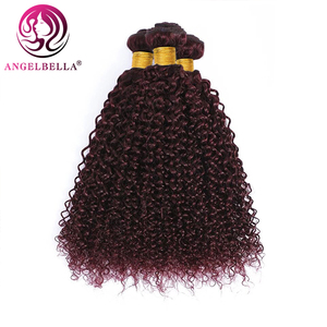 Mechones de cabello humano virgen brasileño Remy, color rojo Burg, extensión de cabello humano rizado con ondas de agua - Product Image 3