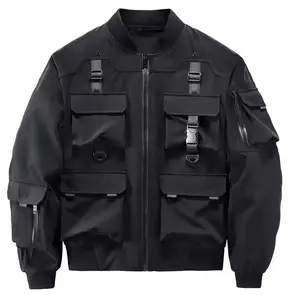 Customized Jacket Dancer Belts Styles Winter Mens Bomber Jacket Canvas Fabric Bomber Jacket With Pockets