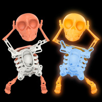 Squelette dansant à remonter, jouet de 17 cm en plastique ABS, figurine crâne phosphorescente, décoration d'Halloween