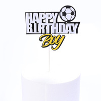 Fabrik großhandel papier kinder junge home party kuchen Einfügen dekoration liefert werkzeuge fußball junge glücklich geburtstag kuchen topper