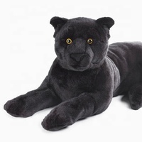 Peluche personnalisée Léopard Noir, Animal Sauvage en Peluche, Léopard Réaliste, Peluche Panthère pour Cadeau Enfant