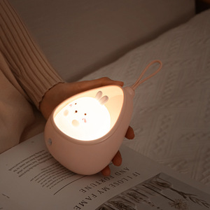 Smart <b>Sensor</b> Night <b>Light</b> <b>Led</b> Rabbit Shape Usb Charging Wall Mount Bedroom Bedside Lamp For Home Ambient Lighting - Product Image 3