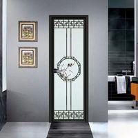 Portes de salle de bain en verre artistique ; Portes de salle de bain et de cuisine ; Portes en verre trempé en alliage titane-magnésium