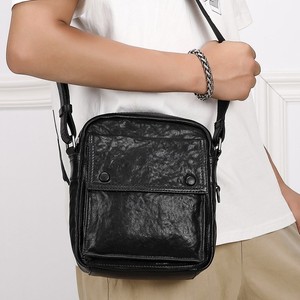 Sac bandoulière en cuir véritable pour homme, noir, grande capacité, sac messager durable pour les voyages de loisirs - Product Image 3