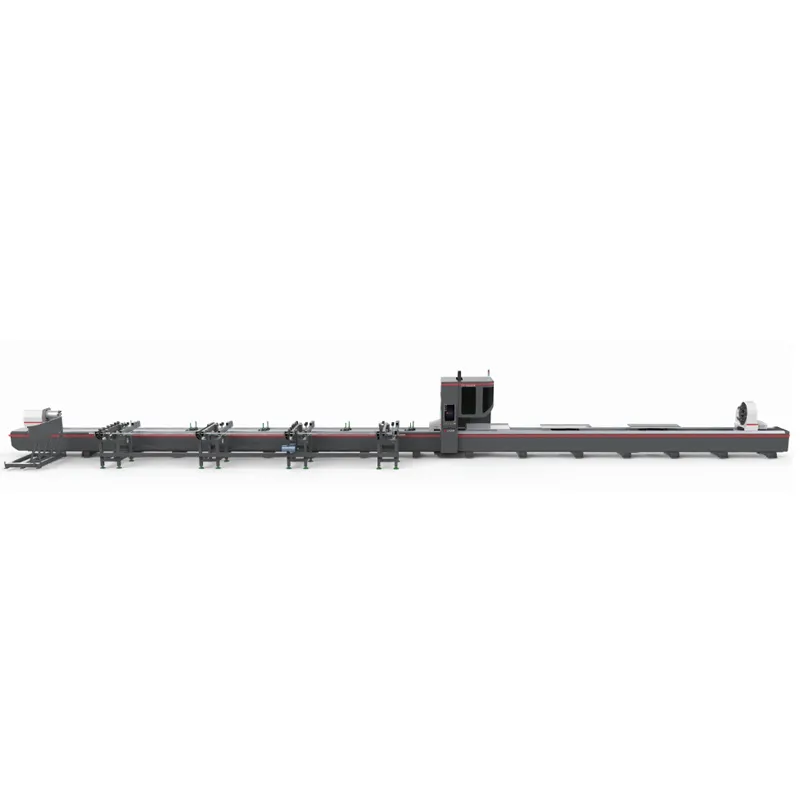 SS304 Iron Tube Fiber Laser Cutter Side mount H beam Rectsngular Square Pipe CNC Bevel Laser Cutting Machine