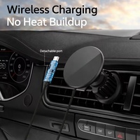 Chargeur de voiture sans fil magnétique ultra-mince 25W, modèle 2026, à succès, avec fixation tableau de bord et grille d'aération, certifié CE FCC RoHS