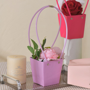 Boîte cadeau pour sac à main floral, pour arrangement de bouquet de fleurs fraîches, cadeau parfait pour la Saint-Valentin et les anniversaires, rose, vert, jaune - Product Image 3