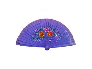 Innovador abanico de madera pintado a mano de doble cara de 23cm, regalo de fiesta promocional de tela de 2,5 cm - Product Image 4