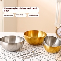 Grand saladier en acier inoxydable monocouche, style coréen, jetable pour les fêtes, multi-cuisson, soupe instantanée aux escargots, riz, barbecue coréen
